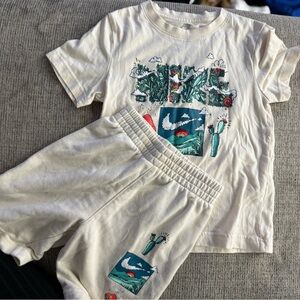 Nike White Short Sleeve Tee with Graphic Design